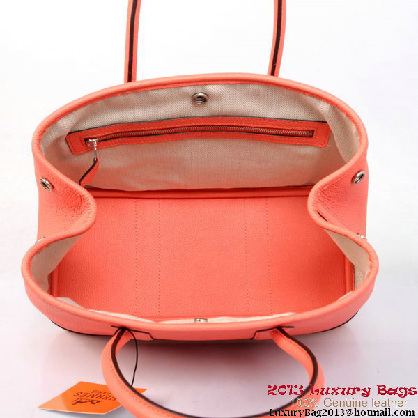 Hermes Garden Party 30CM Bag Calf Leather A1288 Light Red