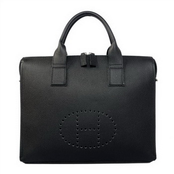 Hermes Mens Briefcase Calf Leather H1289A Black