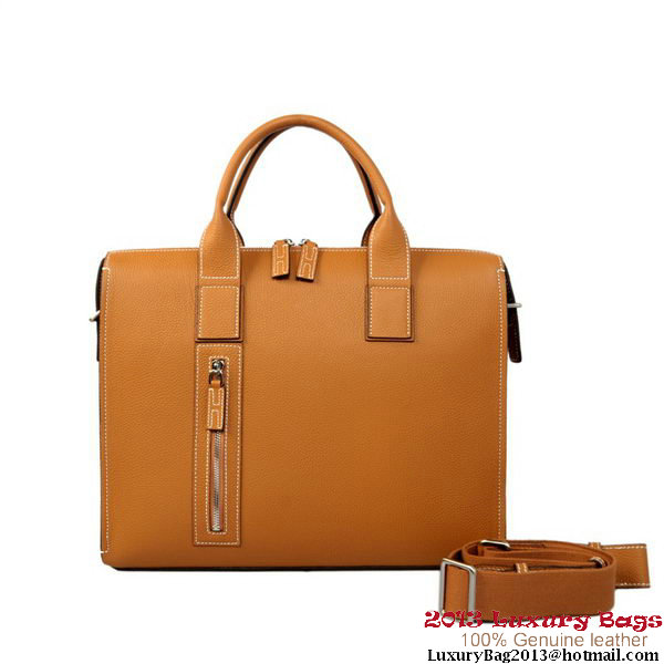 Hermes Mens Briefcase Calf Leather H1289A Camel