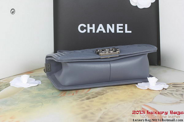 Boy Chanel Flap Shoulder Bag Original Sheepskin Leather A67025 Gray