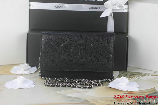 Chanel A48654 Black Original Cannage Patterns Leather mini Flap Bag