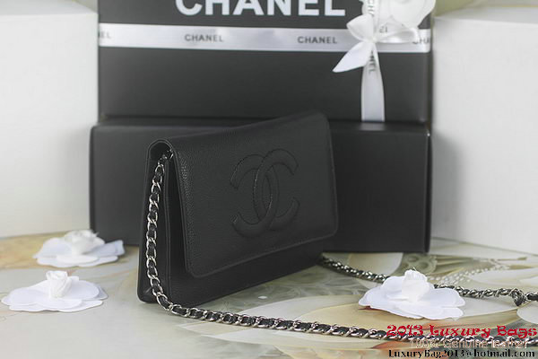 Chanel A48654 Black Original Cannage Patterns Leather mini Flap Bag