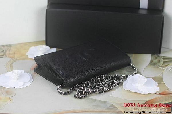 Chanel A48654 Black Original Cannage Patterns Leather mini Flap Bag