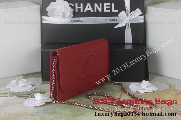 Chanel A48654 Red Original Cannage Patterns Leather mini Flap Bag