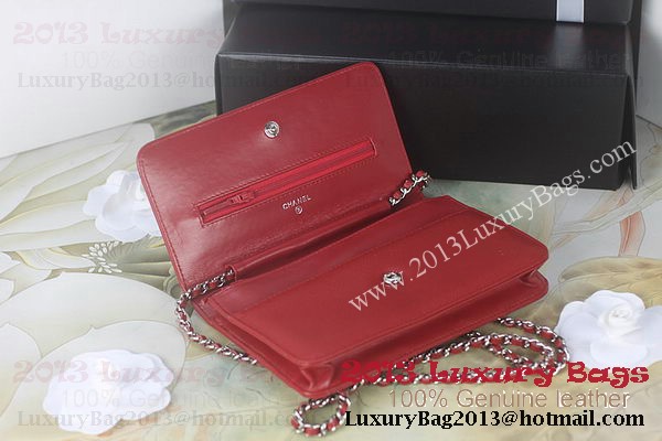 Chanel A48654 Red Original Cannage Patterns Leather mini Flap Bag