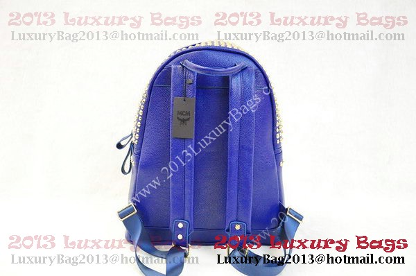 MCM Stark Backpack in RoyalBlue Grainy Leather