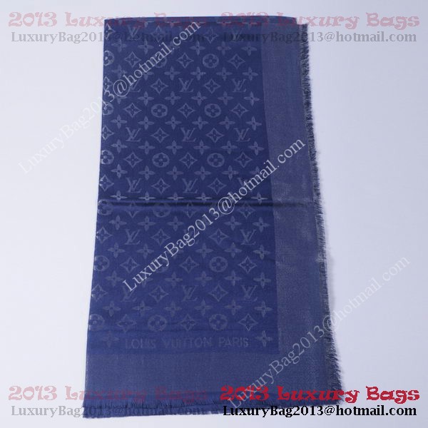 Louis Vuitton Scarves Cotton WJLV092 Dark Blue&Silver