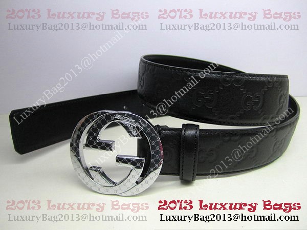 Gucci Belts GG028 Black Silver