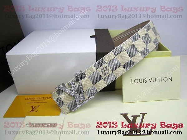 Louis Vuitton Damier Azur Canvas Belt LV2050 Silver