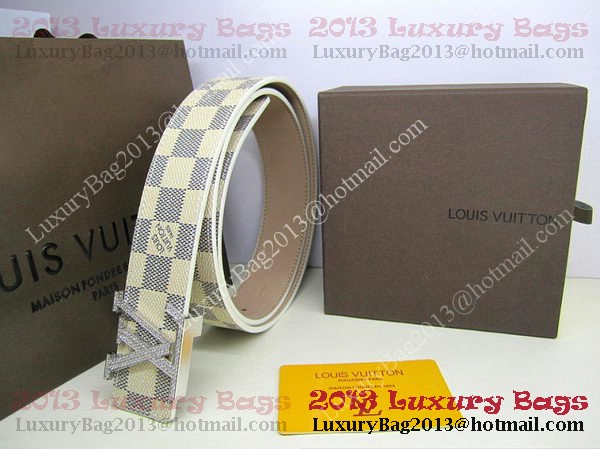 Louis Vuitton Damier Azur Canvas Belt LV2050 Silver