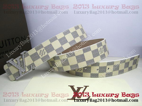 Louis Vuitton Damier Azur Canvas Belt LV2050 Silver