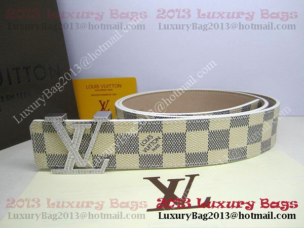 Louis Vuitton Damier Azur Canvas Belt LV2050 Silver