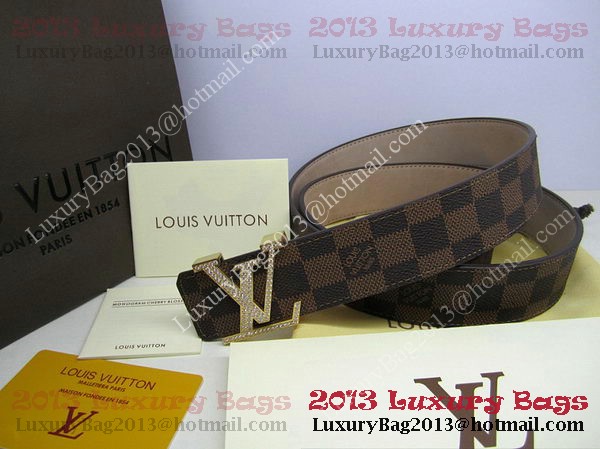 Louis Vuitton Damier Ebene Canvas Belt LV2050 Gold