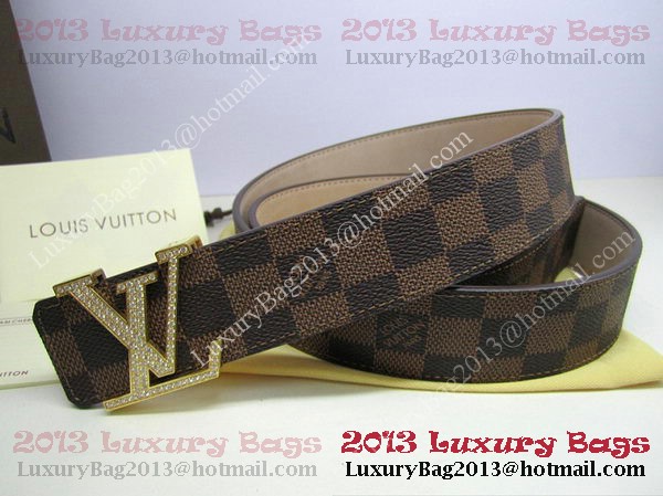 Louis Vuitton Damier Ebene Canvas Belt LV2050 Gold