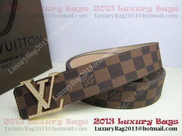 Louis Vuitton Damier Ebene Canvas Belt LV2050 Gold