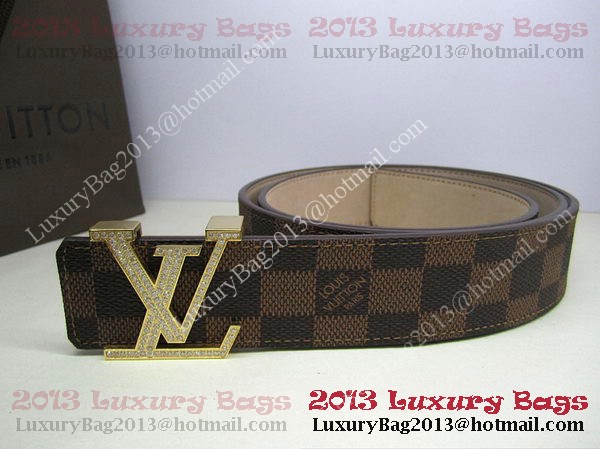 Louis Vuitton Damier Ebene Canvas Belt LV2050 Gold