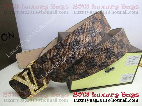 Louis Vuitton Damier Ebene Canvas Belt LV2050 Gold