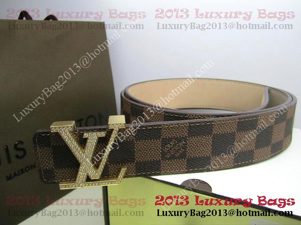 Louis Vuitton Damier Ebene Canvas Belt LV2050 Gold