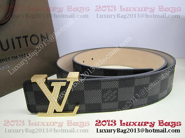 Louis Vuitton Damier Graphite Canvas Belt LV2050 Gold