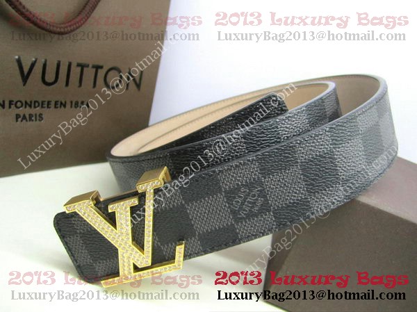 Louis Vuitton Damier Graphite Canvas Belt LV2050 Gold