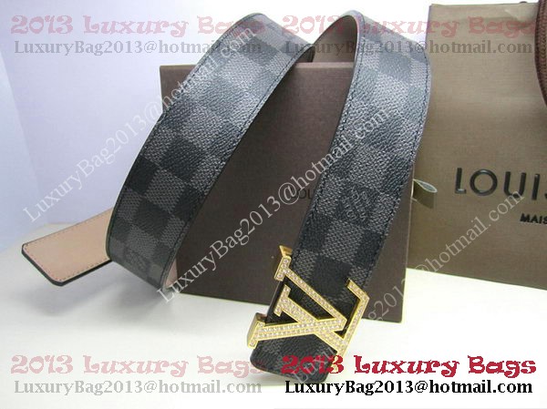 Louis Vuitton Damier Graphite Canvas Belt LV2050 Gold