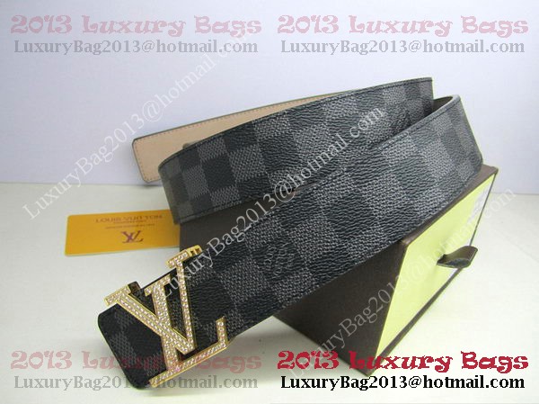 Louis Vuitton Damier Graphite Canvas Belt LV2050 Gold