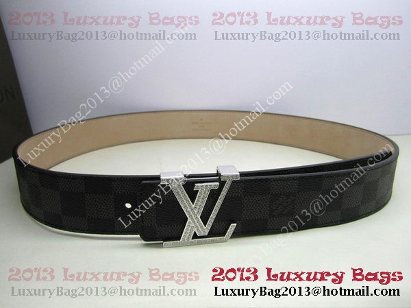 Louis Vuitton Damier Graphite Canvas Belt LV2050 Silver