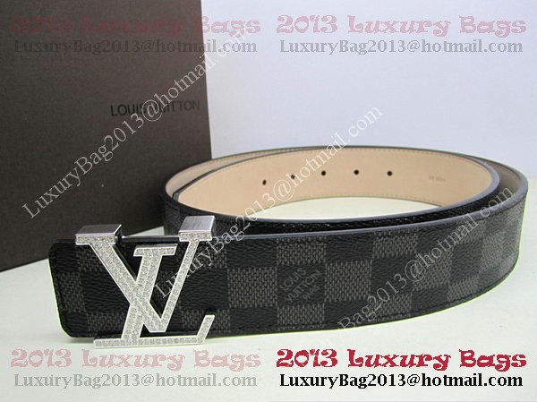 Louis Vuitton Damier Graphite Canvas Belt LV2050 Silver