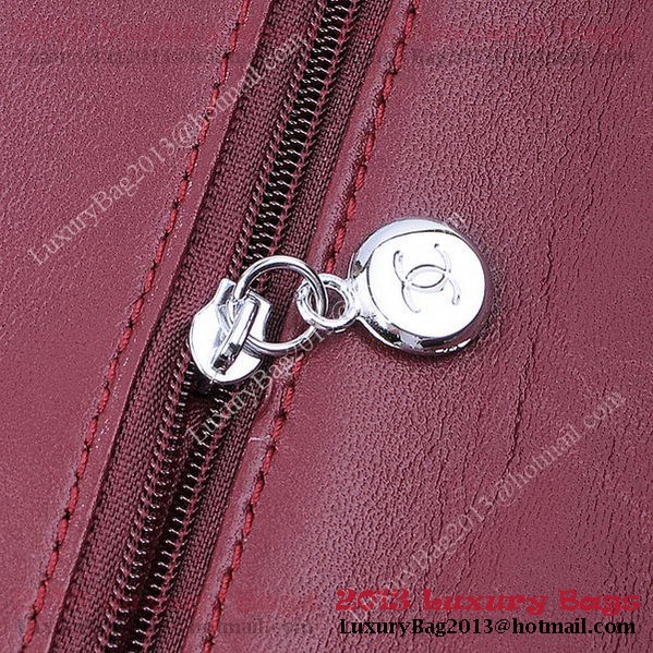 Chanel 2.55 Series Classic Flap Bag 1112 Burgundy Sheepskin Silver