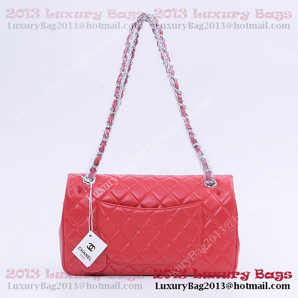 Chanel 2.55 Series Classic Flap Bag 1112 Red Sheepskin Silver