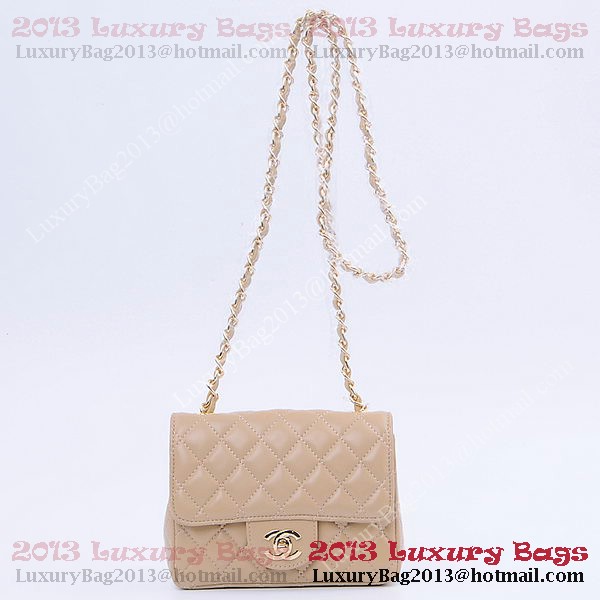 Chanel mini Classic Flap Bag Apricot Sheekskin 1115 Gold