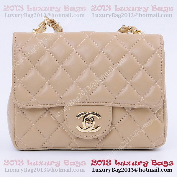 Chanel mini Classic Flap Bag Apricot Sheekskin 1115 Gold