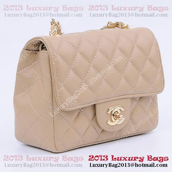 Chanel mini Classic Flap Bag Apricot Sheekskin 1115 Gold