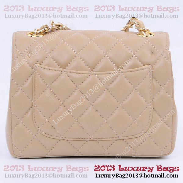 Chanel mini Classic Flap Bag Apricot Sheekskin 1115 Gold