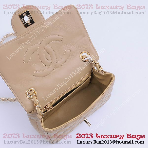 Chanel mini Classic Flap Bag Apricot Sheekskin 1115 Gold