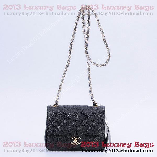 Chanel mini Classic Flap Bag Black Cannage Patterns 1115 Gold