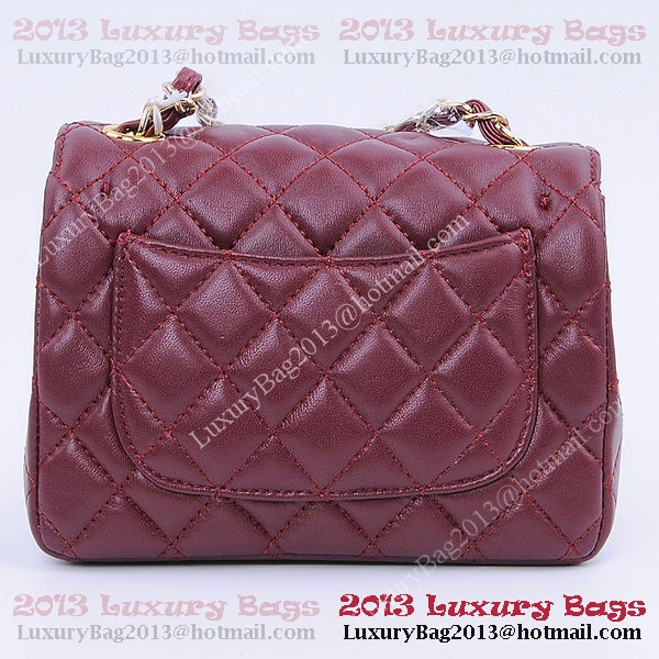 Chanel mini Classic Flap Bag Burgundy Sheekskin 1115 Gold