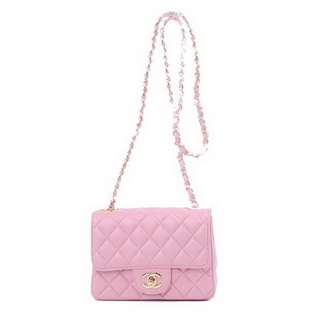 Chanel mini Classic Flap Bag Pink Sheekskin 1115 Gold