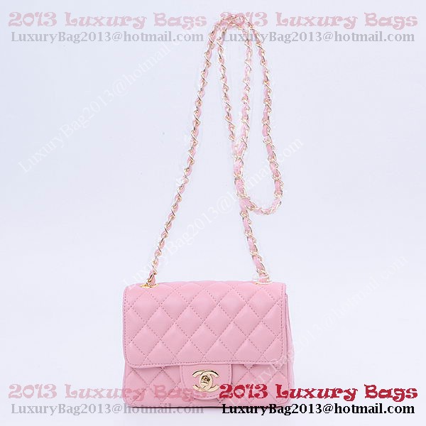 Chanel mini Classic Flap Bag Pink Sheekskin 1115 Gold