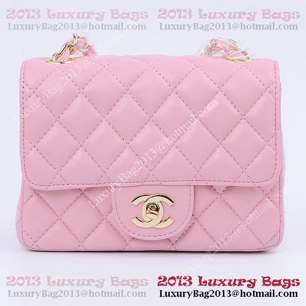 Chanel mini Classic Flap Bag Pink Sheekskin 1115 Gold