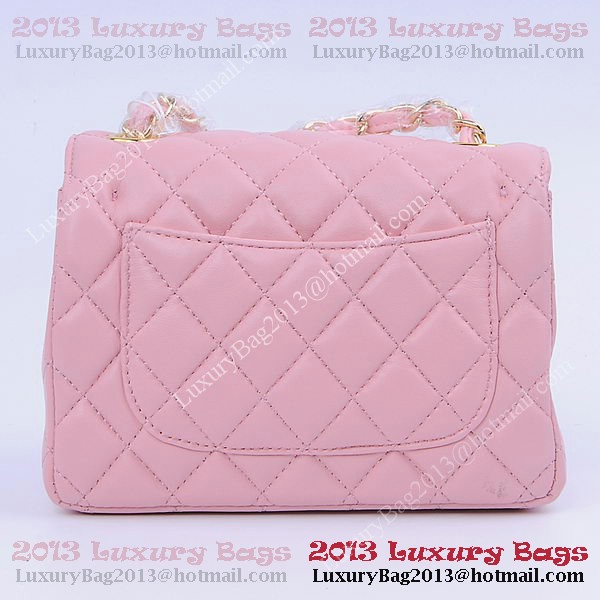 Chanel mini Classic Flap Bag Pink Sheekskin 1115 Gold