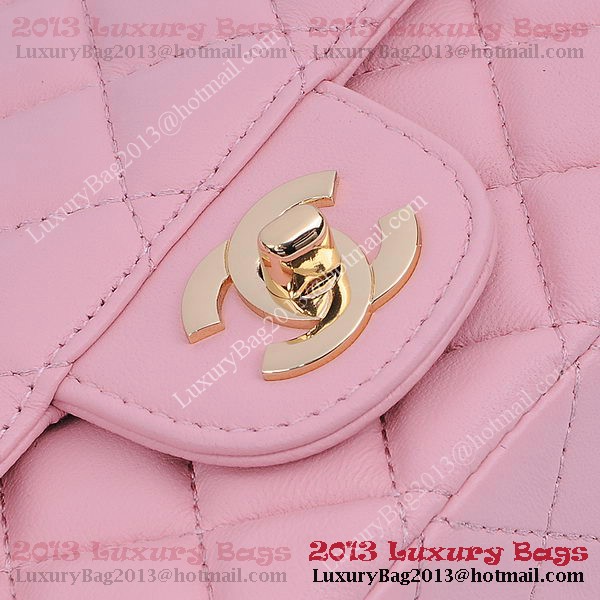 Chanel mini Classic Flap Bag Pink Sheekskin 1115 Gold