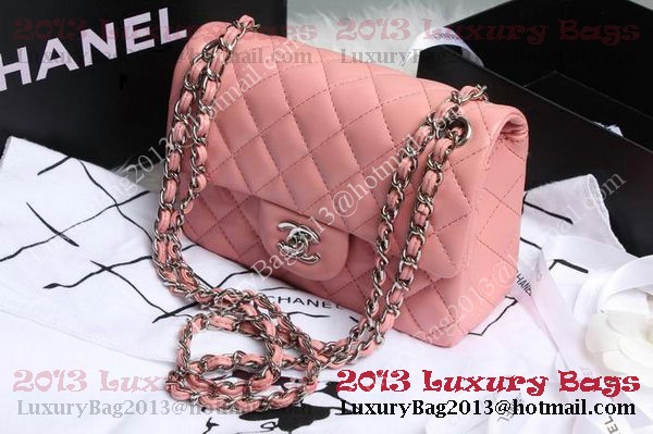 Chanel Classic Flap Bags Pink Original Sheepskin Leather A1116 Silver