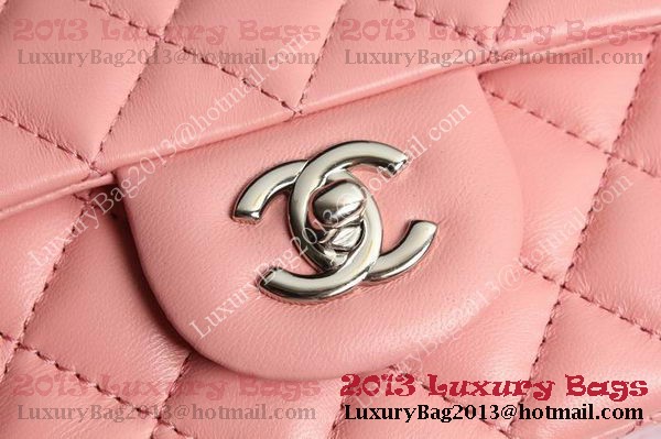 Chanel Classic Flap Bags Pink Original Sheepskin Leather A1116 Silver