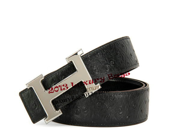 Hermes Belt Ostrich Leather HB5327 Black