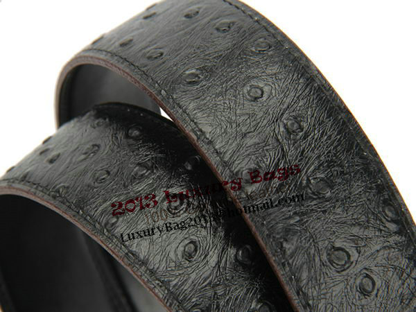 Hermes Belt Ostrich Leather HB5327 Black