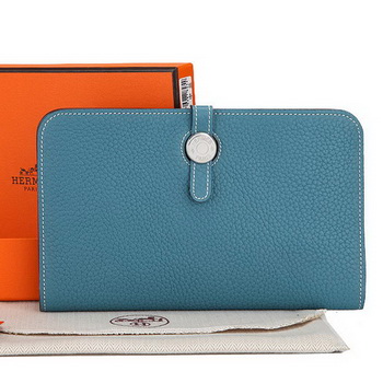 Hermes Dogon Combined Wallet A508 Light Blue