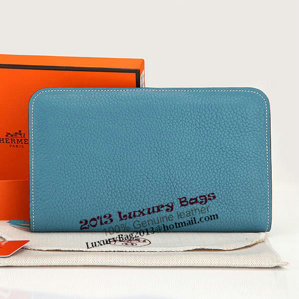 Hermes Dogon Combined Wallet A508 Light Blue