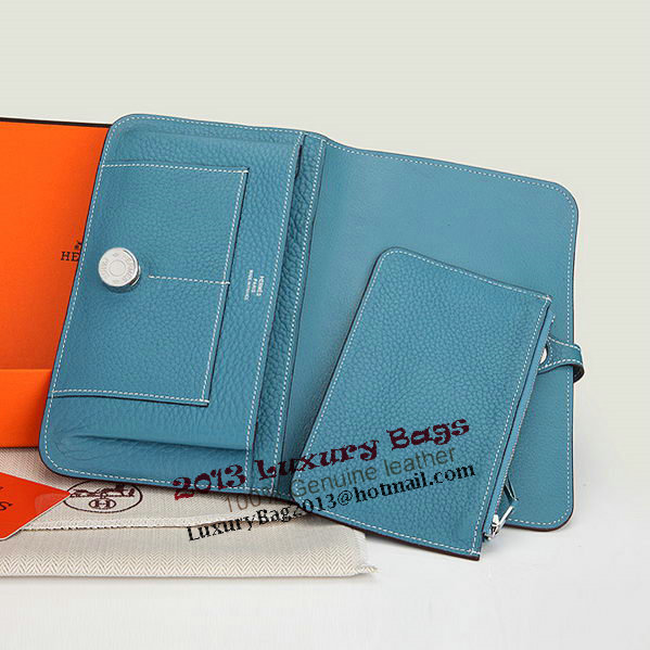 Hermes Dogon Combined Wallet A508 Light Blue