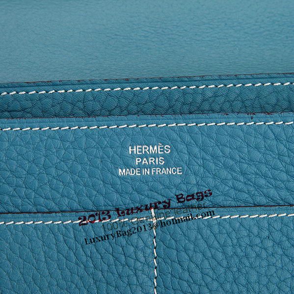 Hermes Dogon Combined Wallet A508 Light Blue